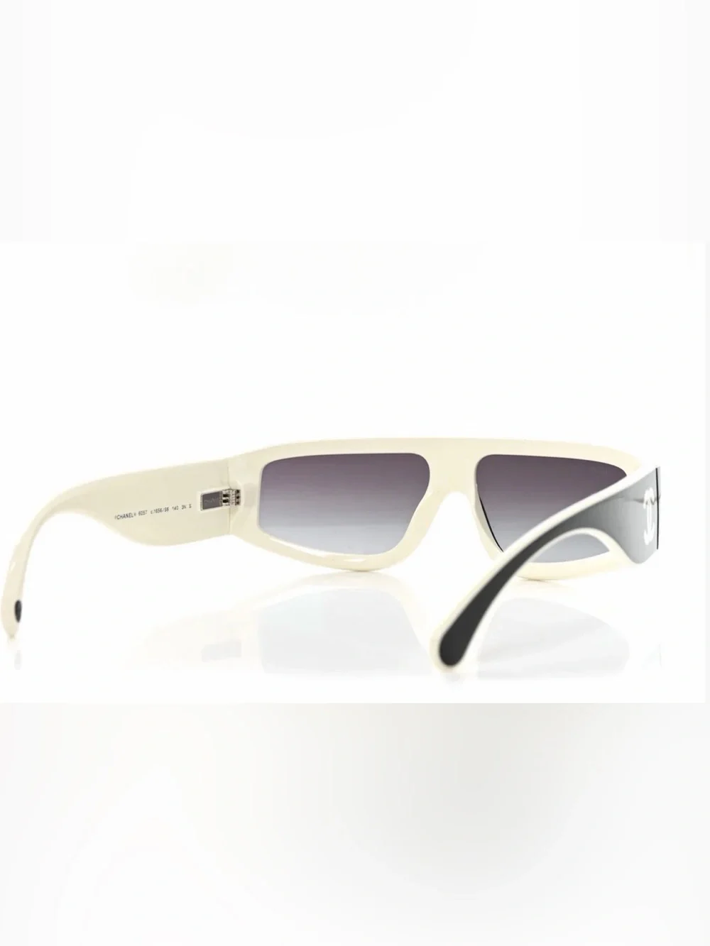 NWOT Authentic CHANEL 6057 Black White CC Shield Sunglasses